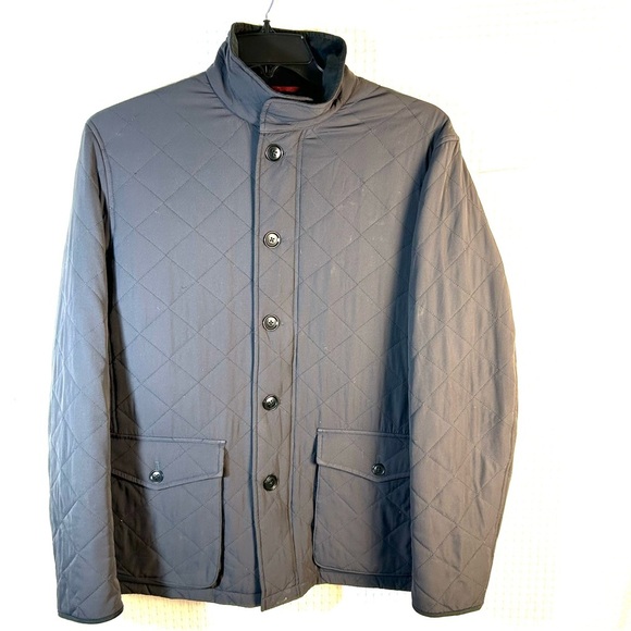 Untuckit Woodcrest Quilted Jacket Mens Size M Black Lined Full Zip & Button - Picture 1 of 15